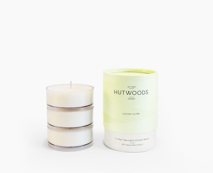 Hutwoods Coconut & Lime Scented Tea Lights - 10 hour burning time