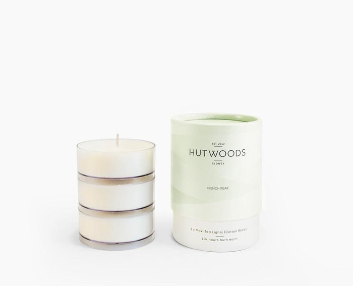 Hutwoods French Pear Scented Tea Lights - 10 hour burning time