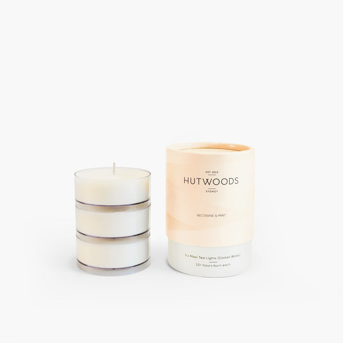 Hutwoods Nectarine & Mint Scented Tea Lights - 10 hour burning time