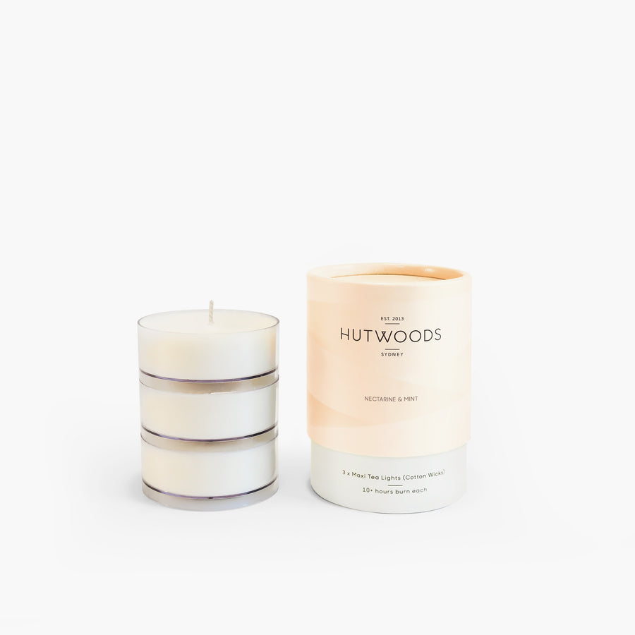 Hutwoods Nectarine & Mint Scented Tea Lights - 10 hour burning time